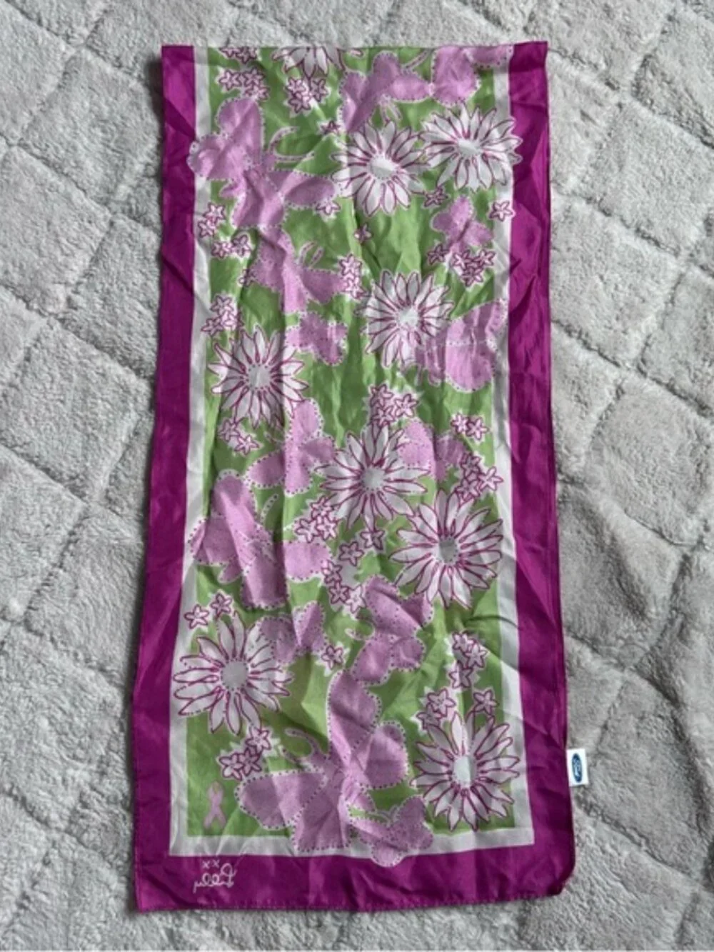 Lilly Pulitzer X Ford | Pink & Green Limited Edition Butterfly Print Silk Scarf